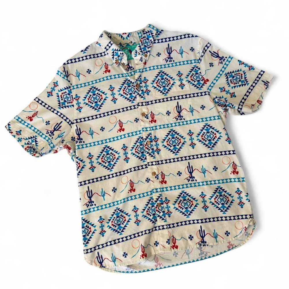Chubbies Nutter Aztec Style Button Down Cotton Short sleeve shirt - Size L